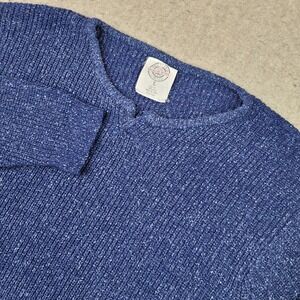 Vintage Brittania Sweater‎ Mens L Blue Pullover Silk Blend Long Sleeve